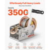 VEVOR Boat Winch, 3500 lbs Hand Winch, Heavy Duty Manual Rope Crank with 32.8ft Steel Wire, Portable Two-Way Ratchet, 2 Speed Switchable, Anti-Slip Handle Gear for Boat Trailer ATV Towing