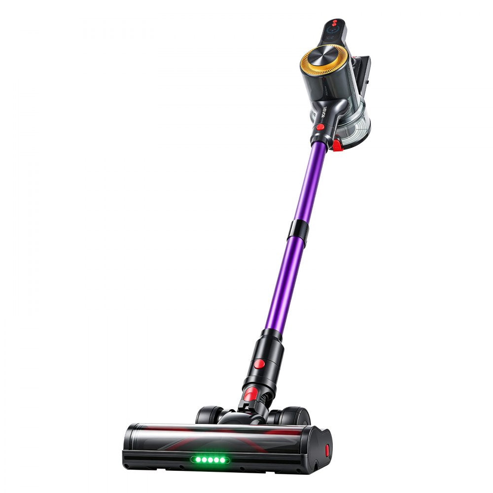 VEVOR Cordless Vacuum Cleaner 500W 50kPA Cordless Stick Vacuum Cleaner, For Home Hard Floor Carpet Pet Hair, 45-Min Runtime, Rechargeable, Lightweight Handheld, with LED Display, 5 Brush Heads
