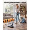 VEVOR Canister Vacuum Cleaner 1000W 17 kPa Portable Bagless Canister Vacuum, for Carpets, Hardwood Floors, Pet Hair, Adjustable Strong Suction, Easy-to-Clean Filter, with Hose, Cleaning Attachments