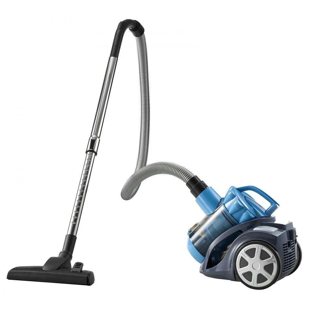 VEVOR Canister Vacuum Cleaner 1000W 17 kPa Portable Bagless Canister Vacuum, for Carpets, Hardwood Floors, Pet Hair, Adjustable Strong Suction, Easy-to-Clean Filter, with Hose, Cleaning Attachments
