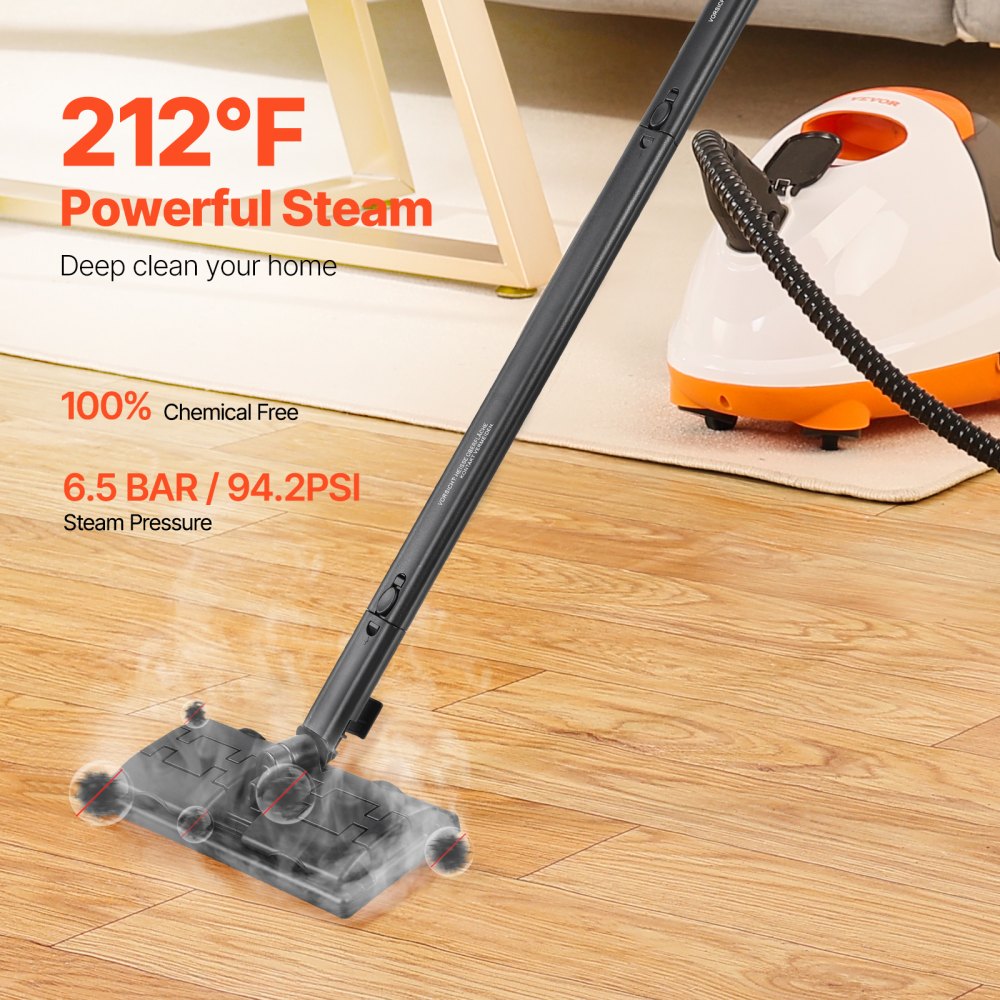 VEVOR Steam Cleaner, Multipurpose Powerful Steamer with 23 Accessories, Steamer Cleaing with Extra-Long Power Cord, 84.55 oz Tank and Portable Handle, for Grout, Tile, Floors, Appliances, Home & Car