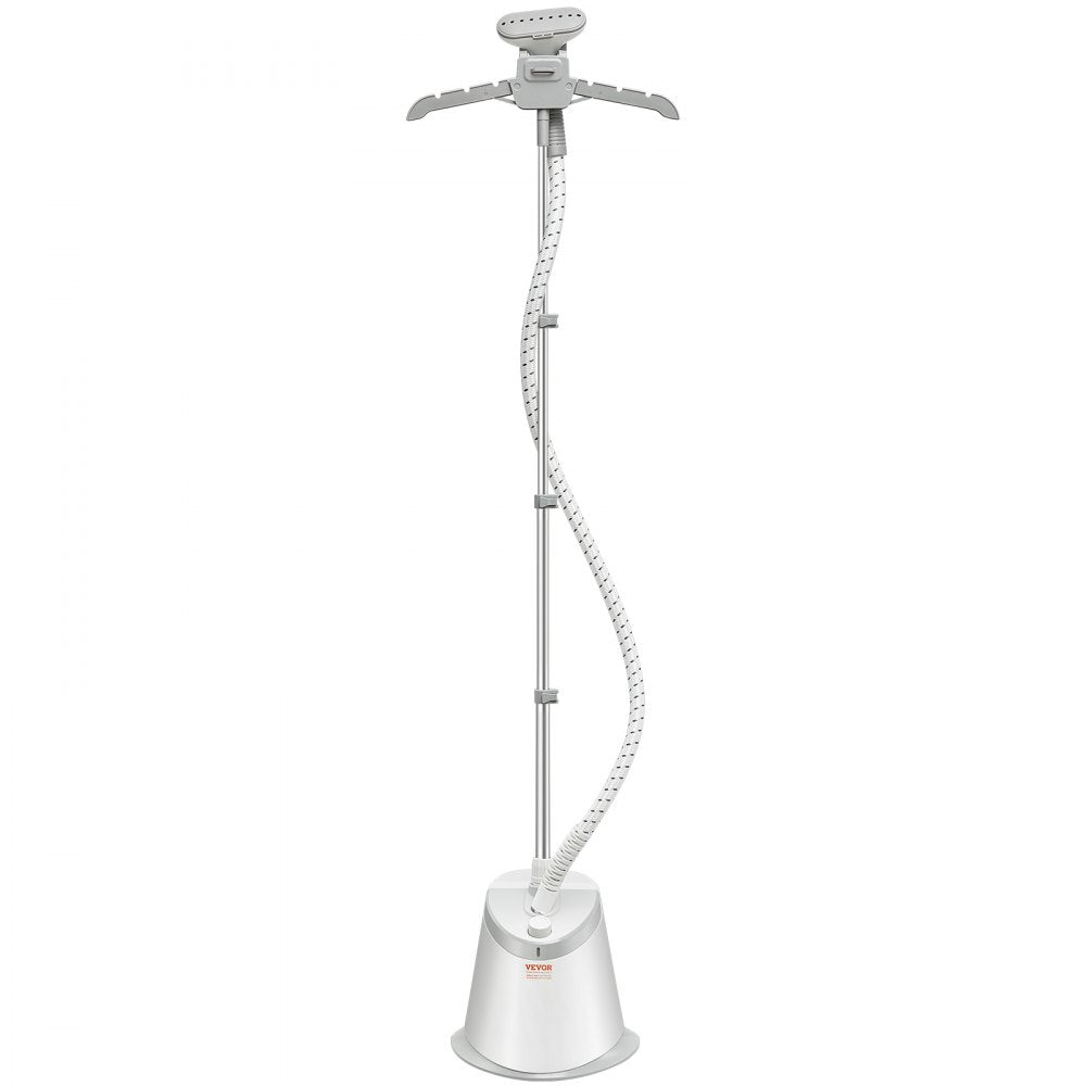 VEVOR Standing Steamer with Foldable Garment Hanger, 0.5Gallon Water Tank for 90 Minutes Continuous Steaming, Heats in 45 Seconds & Auto-Stop with Fabric Brush Aluminum Rod and Easy-roll Wheels