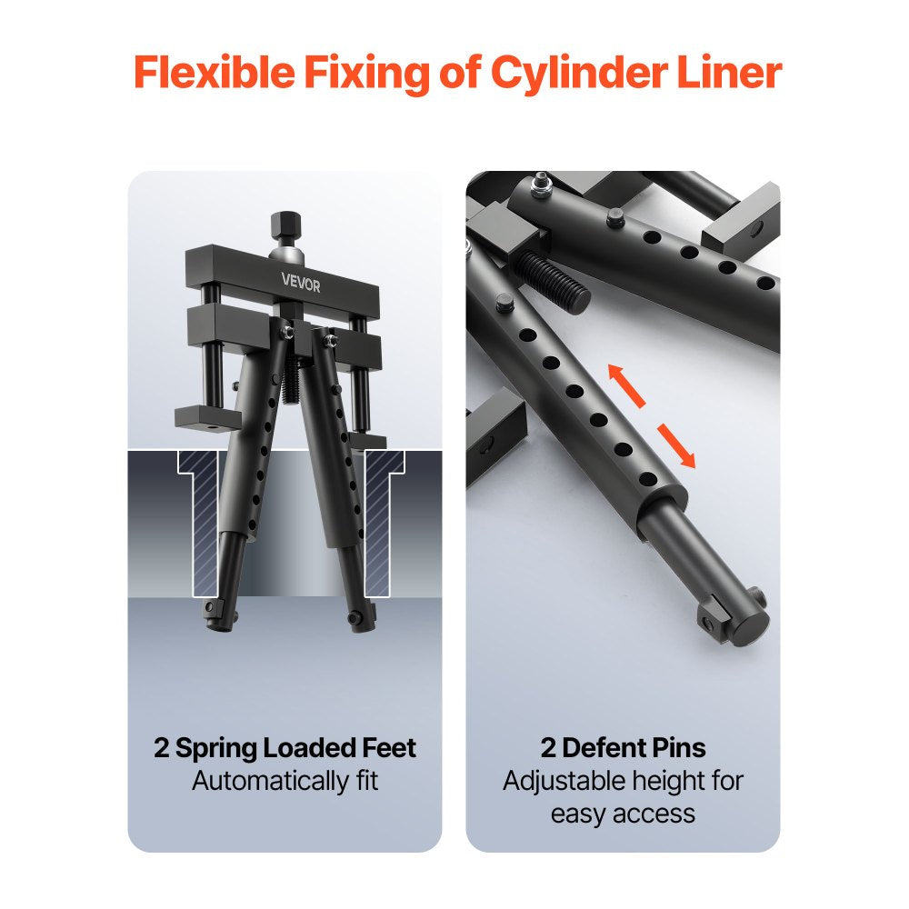 VEVOR Universal Cylinder Liner Puller Assembly, Used for Mack Cummins Cat on Wet Liner from 3-7/8 in to 6-1/4 in Bore, Diesel Engine Cylinder Liner Removal Tool, Replace PT-6400-C, M50010-B, 3376015