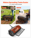 VEVOR Compost Spreader, 44" Wide Peat Moss Spreader with Push/Tow Handle, 4 Heights Adjustable, Powder-Coated Steel Garden Peat Moss Roller, Heavy Duty Grass Seed Roller for Planting Seeding, Black