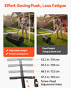 VEVOR Compost Spreader, 44" Wide Peat Moss Spreader with Push/Tow Handle, 4 Heights Adjustable, Powder-Coated Steel Garden Peat Moss Roller, Heavy Duty Grass Seed Roller for Planting Seeding, Black