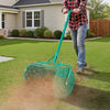 VEVOR Compost Spreader, 24 in Wide Peat Moss Spreader with Push/Tow Handle, 4 Heights Adjustable, Powder-Coated Steel Garden Peat Moss Roller, Heavy Duty Grass Seed Spreaders for Planting Seeding
