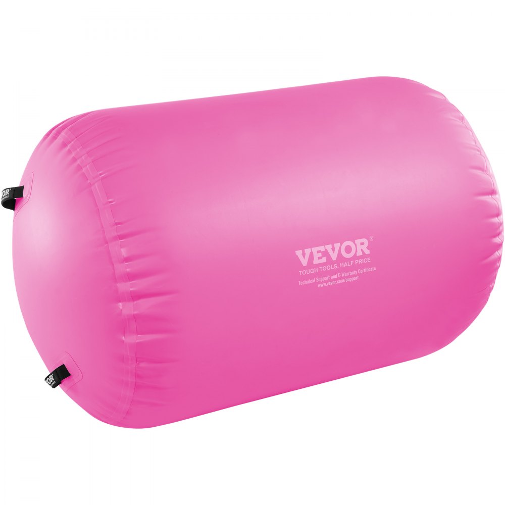 VEVOR Air Mat Tumble Track Air Spot, Round Inflatable Air Roller, Air Barrel Gymnastic Equipment with Electric Pump, Tumbling Backbend Trainer for Home Use/Gym/Yoga/Cheerleading/Beach/Park/Water, Pink