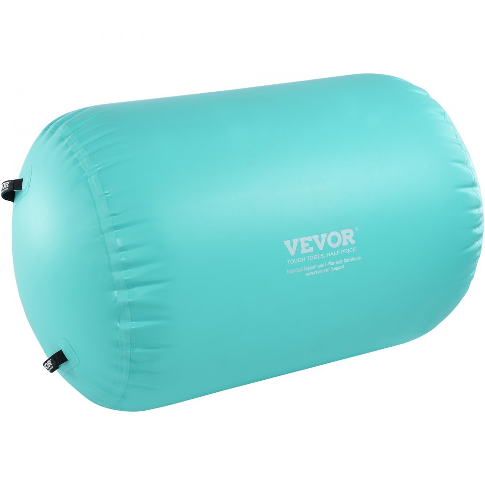 VEVOR Air Mat Tumble Track Air Spot, Round Inflatable Air Roller, Air Barrel Gymnastic Equipment with Electric Pump, Tumbling Backbend Trainer for Home Use/Gym/Yoga/Cheerleading/Park/Water, Mint Green