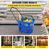 Shopping Basket with Handle on Castors- Blue Pack of 6
