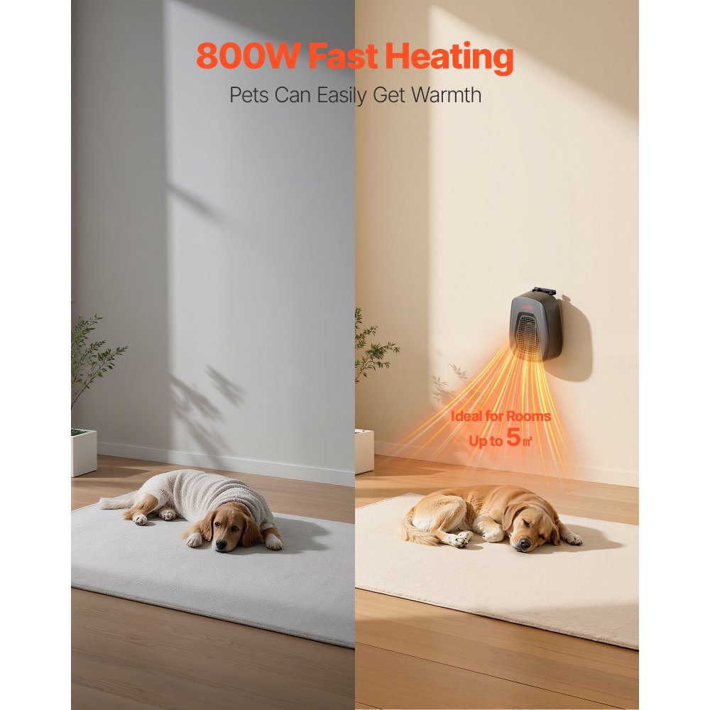 VEVOR Dog House Heater, 800W Pet Heater House with Overheat Protection, Adjustable Temperature & 24H Timer, Portable Electric Warmer with Anti-Bite Metal Material, Lightweight Chicken Coops Heated