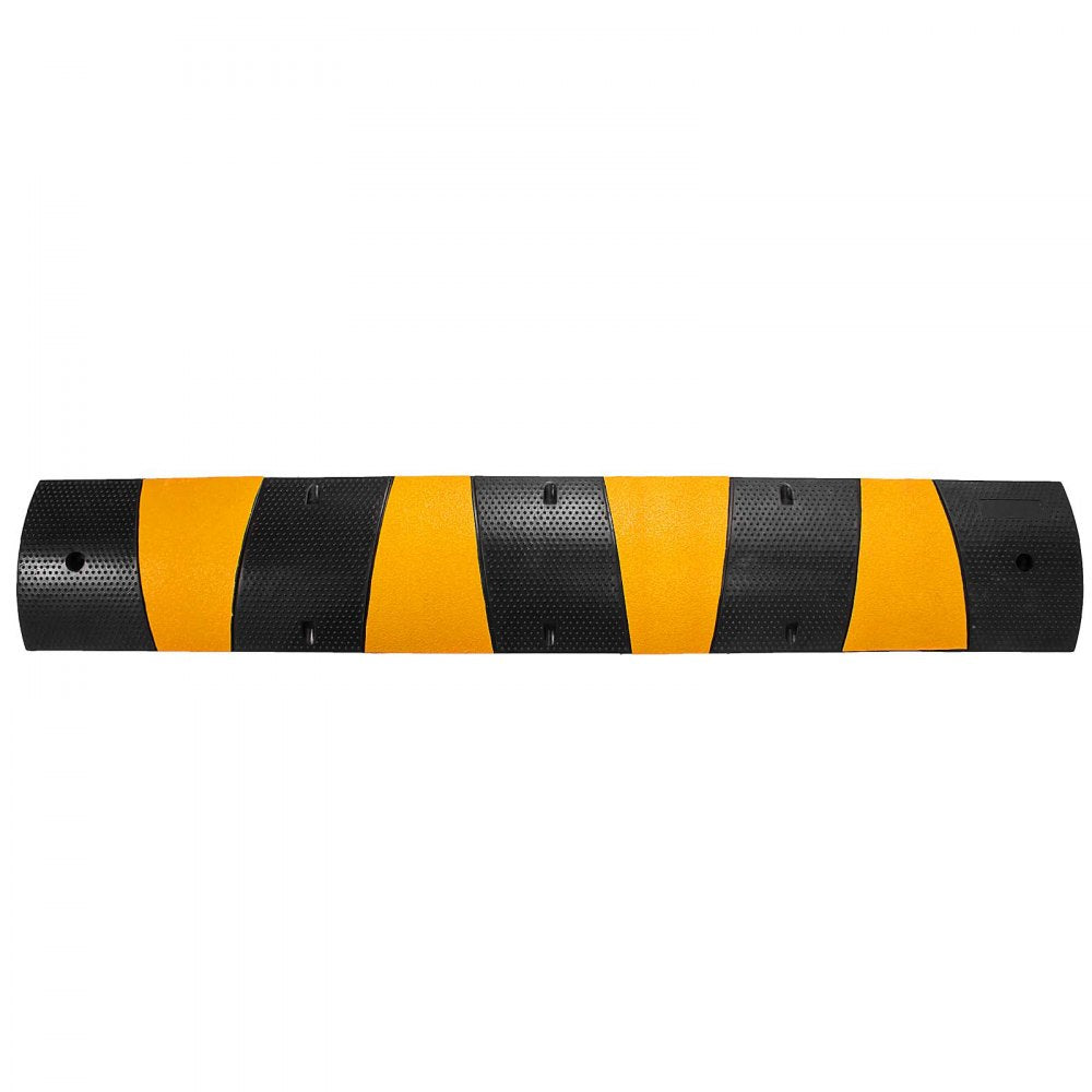 VEVOR 6ft Rubber Speed Hump for Driveways, Durable Cable Guard Ramp, 72.4x12x2.4 in, Dual-Channel for Garage, Gravel, Asphalt, Concrete Paths (Dual-Channel, 6ft-Speed Hump)