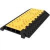 VEVOR Rubber Cable Guard, 3-Channel, 2 x 2.3 in - Durable Cord Protection Ramp for Driveways, 6600 lbs Capacity