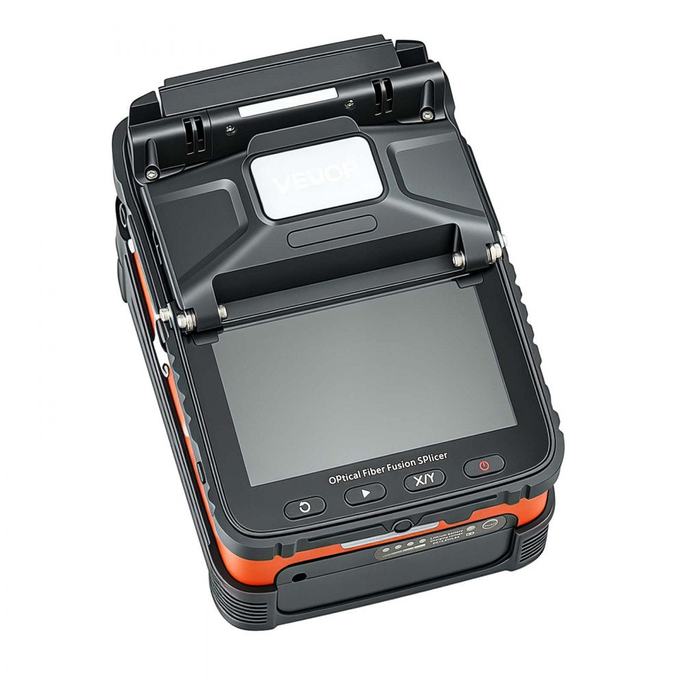 VEVOR Fiber Fusion Splicer 6 Motors with 8s Splicing & 18s Heating, 5200mAh Core Alignment Fibers Optical Splicer, 5" LCD Screen, 3 in 1 Fiber Holder, App Bluetooth Connectivity for SM MM DS NZDS