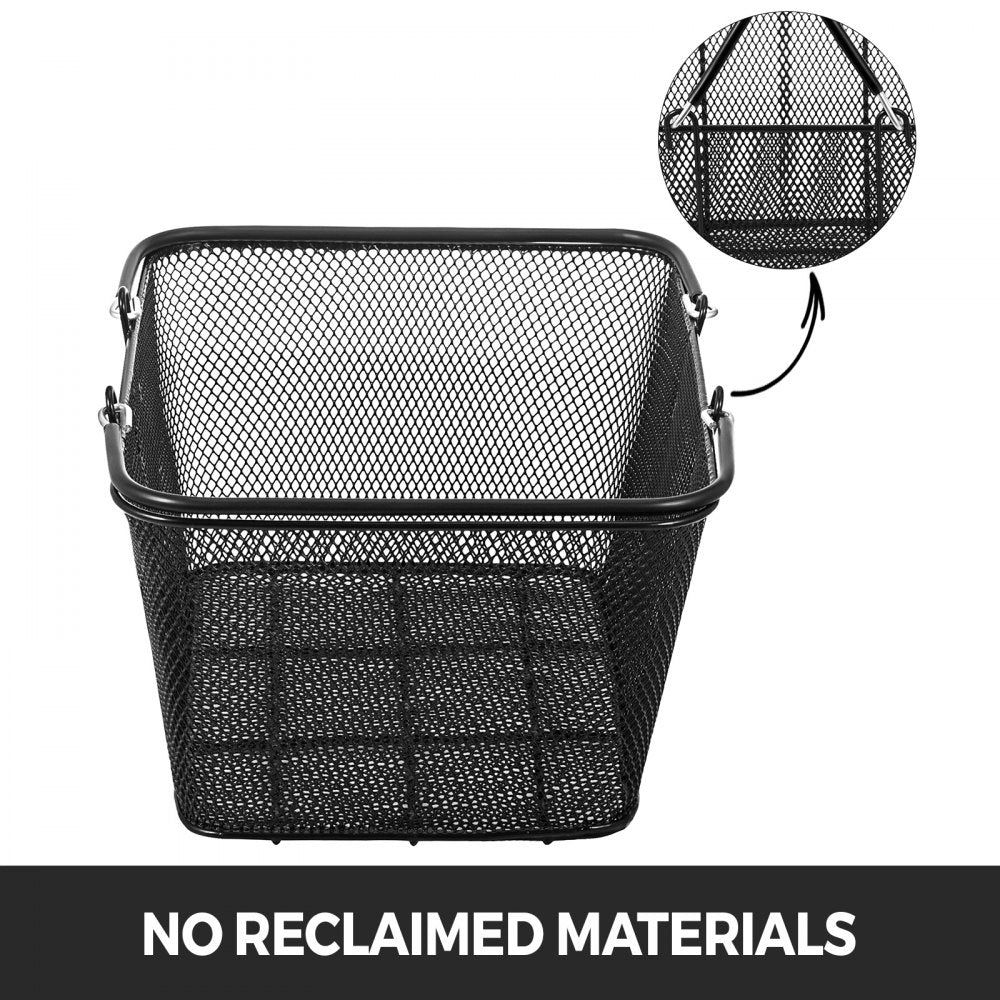 VEVOR Shopping Baskets with Handles, 12PCS, Black Metal Shopping Basket, Portable Wire Shopping Basket, Black Wire Mesh shopping Basket Set for Supermarkets, Retail Stores, Grocery Shopping, Black