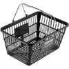 VEVOR Shopping Basket, Set of 12, 21L Durable Plastic Grocery Basket with Metal Handle and Stand, 16.73 x 12.01 x 8.58 inch Portable Shop Basket for Retail Store Supermarket Grocery Shopping, Black