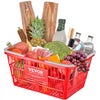 VEVOR Shopping Basket, Set of 20, 21L Durable Plastic Grocery Basket with Handle and Stand, 16.5 x 11.8 x 8.27 inch Portable Shop Basket Bulk Used for Retail Store Supermarket Grocery Shopping, Red