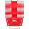 VEVOR Shopping Basket, Set of 20, 21L Durable Plastic Grocery Basket with Handle and Stand, 16.5 x 11.8 x 8.27 inch Portable Shop Basket Bulk Used for Retail Store Supermarket Grocery Shopping, Red
