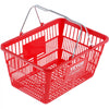 VEVOR Shopping Basket, Set of 12, 21L Durable Plastic Grocery Basket with Metal Handle and Stand, 16.73 x 12.01 x 8.58 inch Portable Shop Basket Used for Retail Store Supermarket Grocery Shopping, Red