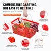 VEVOR Shopping Basket, Set of 12, 21L Durable Plastic Grocery Basket with Handle and Stand, 16.5 x 11.8 x 8.27 inch Portable Shop Basket Bulk Used for Retail Store Supermarket Grocery Shopping, Red