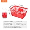 VEVOR Shopping Basket, Set of 12, 21L Durable Plastic Grocery Basket with Handle and Stand, 16.5 x 11.8 x 8.27 inch Portable Shop Basket Bulk Used for Retail Store Supermarket Grocery Shopping, Red