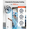 VEVOR Wall Mount Fan, 18 in Wall Mounted Hanging Fan with IP44-rated Protection, 3-Speed, Long Airflow Distance, Adjustable Rotation Angle, Powerful for Industry, Commercial, Garage, Workshop, 2 Pack