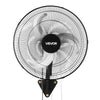VEVOR Wall Mount Fan, 18 in Wall Mounted Hanging Fan Oscillating, 3-Speed, Long Airflow Distance, Adjustable Rotation Angle, Mechanical Powerful for Industry, Commercial, Garage, Workshop, Gym, Black