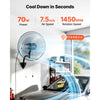 VEVOR Wall Mount Fan, 20 in Wall Mounted Hanging Fan Oscillating, 3-Speed, Long Airflow Distance, Adjustable Rotation Angle, Mechanical Powerful for Industry, Commercial, Garage, Workshop, Gym, Black