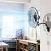 VEVOR Wall Mount Fan, 20 in Wall Mounted Hanging Fan Oscillating, 3-Speed, Long Airflow Distance, Adjustable Rotation Angle, Mechanical Powerful for Industry, Commercial, Garage, Workshop, Gym, Black