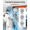 VEVOR Wall Mount Fan, 20 in Wall Mounted Hanging Fan Oscillating, 3-Speed, Long Airflow Distance, Adjustable Rotation Angle, Mechanical Powerful for Industry, Commercial, Garage, Workshop, Gym, 2 Pack