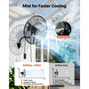VEVOR Wall Mount Fan, 24 in Wall Mounted Hanging Fan with Oscillating & Mist, IP44-rated, 3-Speed, Powerful Air Reach, Mechanical Control, Long Airflow for Industry, Commercial, Garage, Workshop