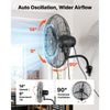 VEVOR Wall Mount Fan, 24 in Wall Mounted Hanging Fan with Oscillating & Mist, IP44-rated, 3-Speed, Powerful Air Reach, Mechanical Control, Long Airflow for Industry, Commercial, Garage, Workshop