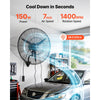 VEVOR Wall Mount Fan, 30 in Wall Mounted Hanging Fan with Oscillating & Mist, IP44-rated, 3-Speed, Powerful Air Reach, Mechanical Control, Long Airflow for Industry, Commercial, Garage, Workshop, Gym