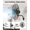VEVOR Wall Mount Fan, 30 in Wall Mounted Hanging Fan with Oscillating & Mist, IP44-rated, 3-Speed, Powerful Air Reach, Mechanical Control, Long Airflow for Industry, Commercial, Garage, Workshop, Gym