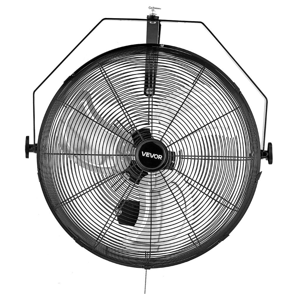 VEVOR 20 Inch Industrial Wall Mount Fan, High Velocity 4650 CFM Indoor Fan with 3 Speeds,  Powerful Motor Garage Wall Fan with Aluminum Blades for Workshop, Warehouse, Greenhouse, Commercial