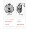 VEVOR Wall Mount Fan, 20 in Wall Mounted Hanging Fan, 3-Speed, Long Airflow Distance, Adjustable Rotation Angle, Mechanical Control, Powerful for Industry, Commercial, Garage, Workshop, Gym, 2 Pack