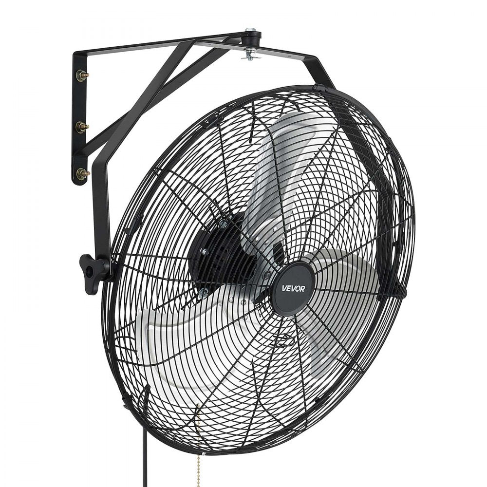 VEVOR Wall Mount Fan, 20 in Wall Mounted Hanging Fan, 3-Speed, Long Airflow Distance, Adjustable Rotation Angle, Mechanical Control, Powerful for Industry, Commercial, Garage, Workshop, Gym, 2 Pack