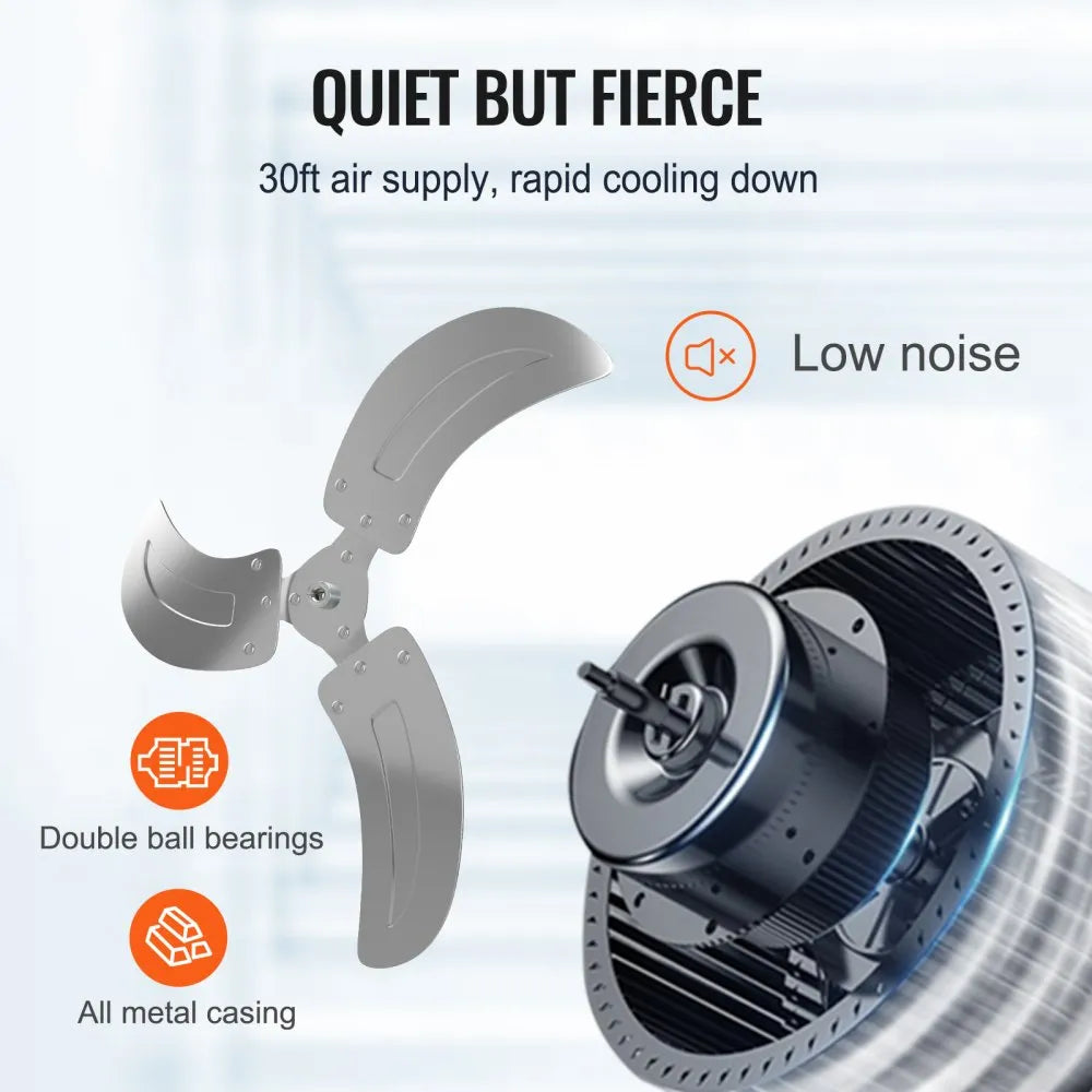 VEVOR Wall Mount Fan, 2 PCS 18 inch Oscillating, 3-speed High Velocity Max. 4000 CFM Industrial Wall Fan for Indoor, Commercial, Residential, Warehouse, Greenhouse, Workshop, Basement, Garage,Black