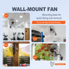VEVOR Wall Mount Fan, 20 Inch, 3-speed High Velocity Max. 4650 CFM Oscillating Industrial Wall Fan, Commercial or Residential for Warehouse, Greenhouse, Workshop, Patio, Basement, Black, ETL Listed