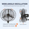 VEVOR Wall-Mount Misting Fan, 24 Inch, 3-speed High Velocity Max. 7000 CFM, Waterproof Oscillating Industrial Wall Fan, Commercial or Residential for Warehouse, Greenhouse, Workshop, Black, ETL Listed
