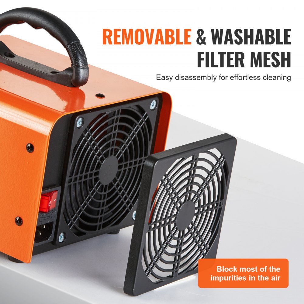 VEVOR Ozone Generator, 12000mg/h Ozone Machine Remover, High Capacity Commercial/Industrial Ozone Generator Machine, Home Air Ionizers Deodorizer with 0-120 min Time Setting for Rooms, Cars, Pets