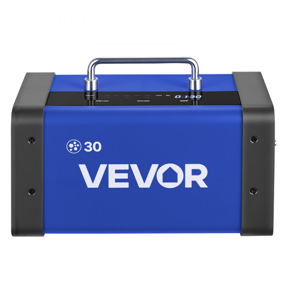 VEVOR Ozone Generator, 30000mg/h Commercial Ozone Machine, with 15s Delayed Start & Dual-Hose Water Mode & LCD Touchscreen, Industrial Deodorizer for Car, Smoke, Home Odors, Up to 2700 sq.ft