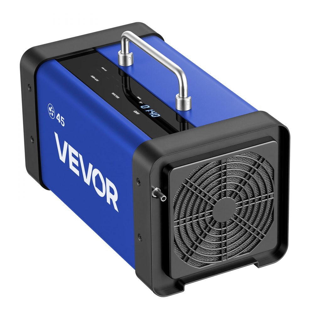 VEVOR Ozone Generator, 45000mg/h Commercial Ozone Machine, with 15s Delayed Start & Dual-Hose Water Mode & LCD Touchscreen, Industrial Deodorizer for Car, Smoke, Home Odors, Up to 3800 sq.ft