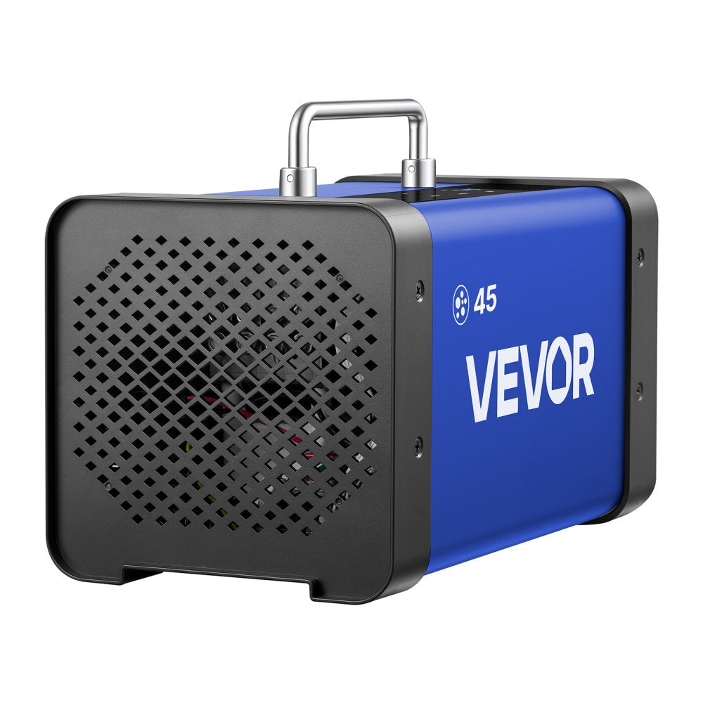 VEVOR Ozone Generator, 45000mg/h Commercial Ozone Machine, with 15s Delayed Start & Dual-Hose Water Mode & LCD Touchscreen, Industrial Deodorizer for Car, Smoke, Home Odors, Up to 3800 sq.ft