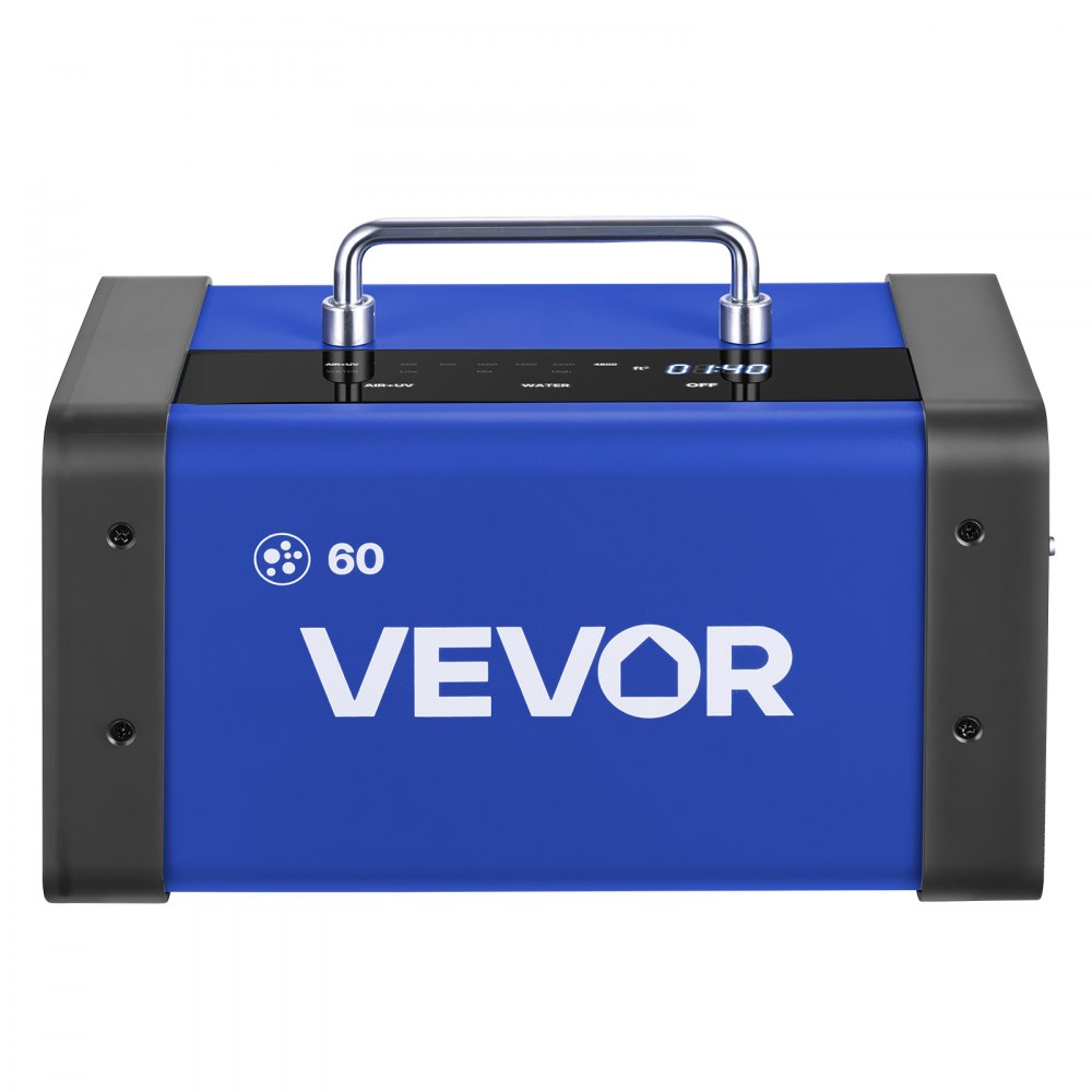 VEVOR Ozone Generator, 60000mg/h Commercial Ozone Machine, with 15s Delayed Start & Dual-Hose Water Mode & LCD Touchscreen, Industrial Deodorizer for Car, Smoke, Home Odors, Up to 4800 sq.ft
