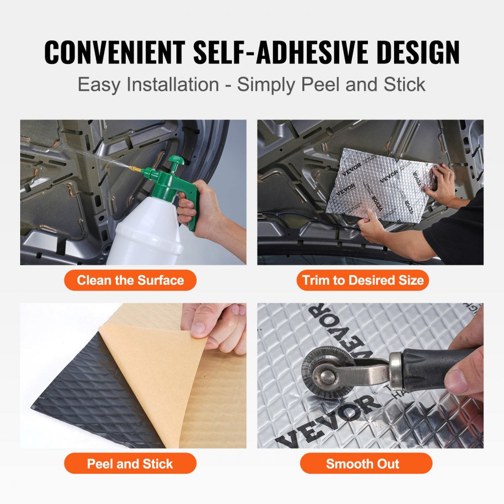 VEVOR Car Sound Deadening Mat, 50 mil 52 sqft Car Sound Dampening Material, Butyl Automotive Sound Deadener, Noise Insulation and Vibration Dampening Material for Car