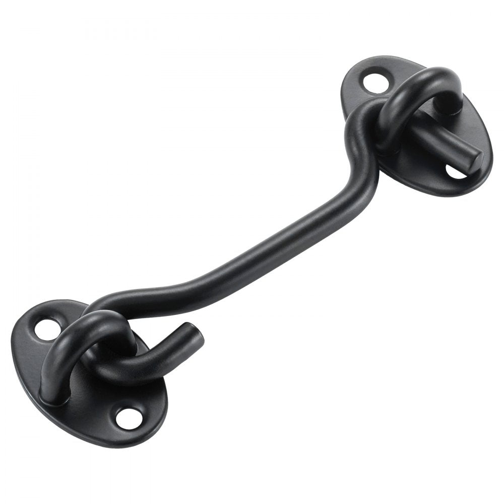VEVOR Hook and Eye Gate Latch, 2 Pack Barn Door Latch Hook with Mounting Screws, Stainless Steel Hook and Eye Latch, Hook Lock for Sliding Barn Door, Cabinet, Window, Gate, Fence, Bathroom, Black