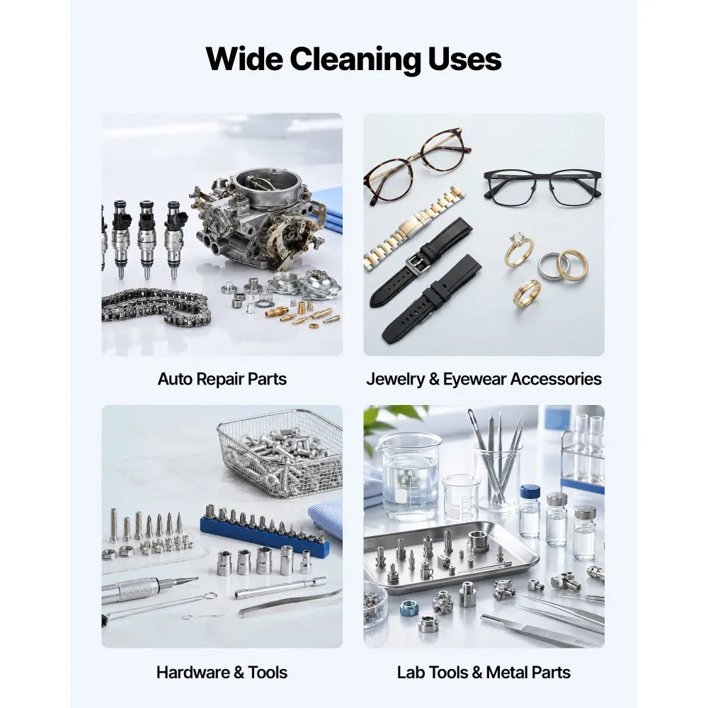 VEVOR Ultrasonic Cleaner 30L-Class Capacity Ultrasonic Parts Cleaner 40kHz, Digital Time and Temp Control, Stainless Steel Ultra Sonic Cleaning Machine with Cleaning Baskets, for Auto Parts, Glasses