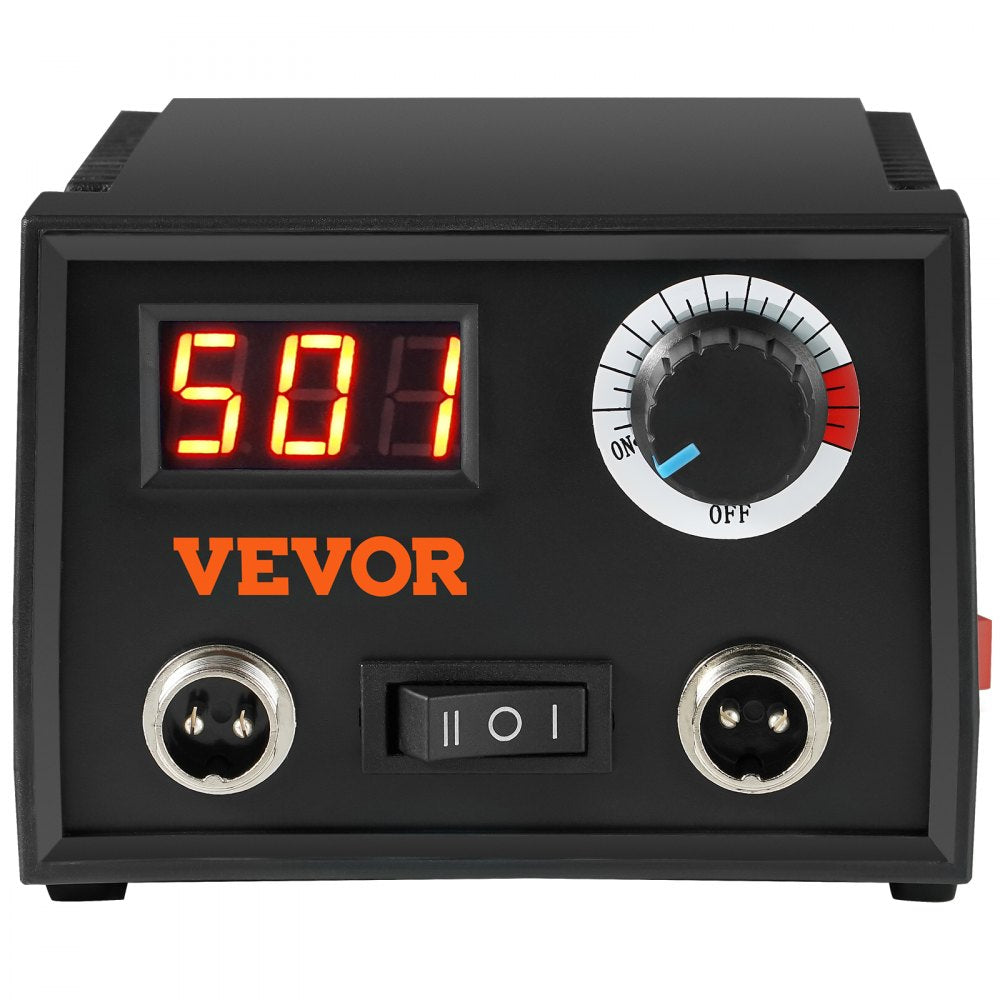 VEVOR Wood Burning Kit, 200~700°C Adjustable Temperature with Display, Dual Output Port with 2 Pyrography Pens, 23 Wire Nibs, 4 Wood Chip, 1 Pen Holder, 1 Screwdriver, 1 Knife, 1 Tweezers, 1 Sponge