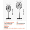 VEVOR Industrial Pedestal Fan, 18 Inch Standing Fan with 45.3 to 57.9 Inches Adjustable Height, Floor Fans with 3 Adjustable Speeds, High Power Fans for Warehouse,Garage,Commercial,Residential, Black