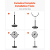 VEVOR Industrial Pedestal Fan, 20 Inch Standing Fan with 46.9 to 59.6 Inches Adjustable Height, Floor Fans with 3 Adjustable Speeds, High Power Fans for Warehouse,Garage,Commercial,Residential, Black
